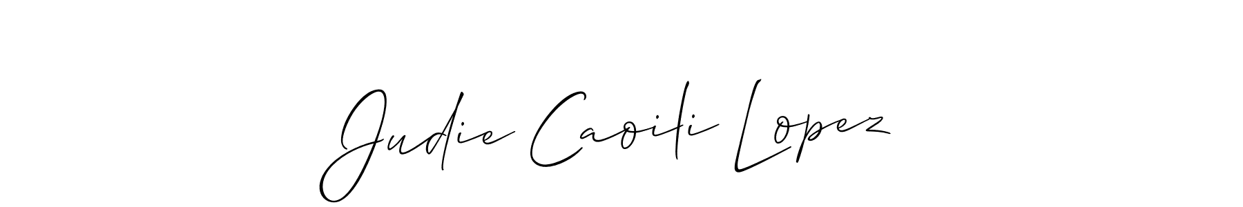 Design your own signature with our free online signature maker. With this signature software, you can create a handwritten (Allison_Script) signature for name Judie Caoili Lopez. Judie Caoili Lopez signature style 2 images and pictures png