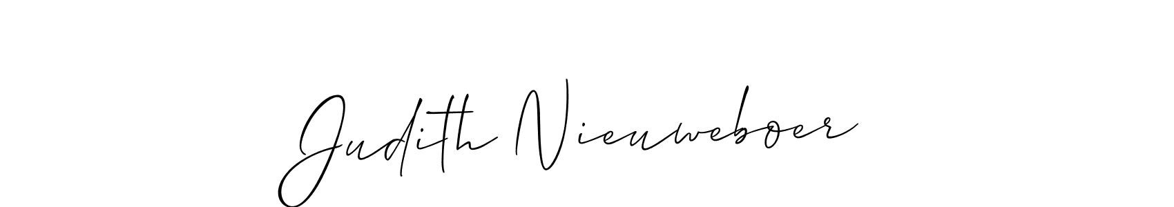 Use a signature maker to create a handwritten signature online. With this signature software, you can design (Allison_Script) your own signature for name Judith Nieuweboer. Judith Nieuweboer signature style 2 images and pictures png