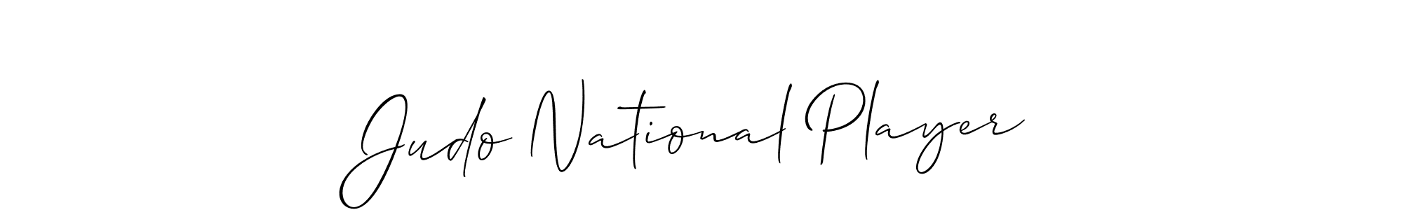 Similarly Allison_Script is the best handwritten signature design. Signature creator online .You can use it as an online autograph creator for name Judo National Player. Judo National Player signature style 2 images and pictures png