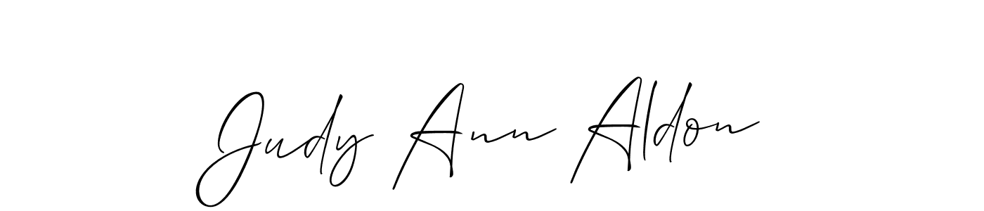 It looks lik you need a new signature style for name Judy Ann Aldon. Design unique handwritten (Allison_Script) signature with our free signature maker in just a few clicks. Judy Ann Aldon signature style 2 images and pictures png