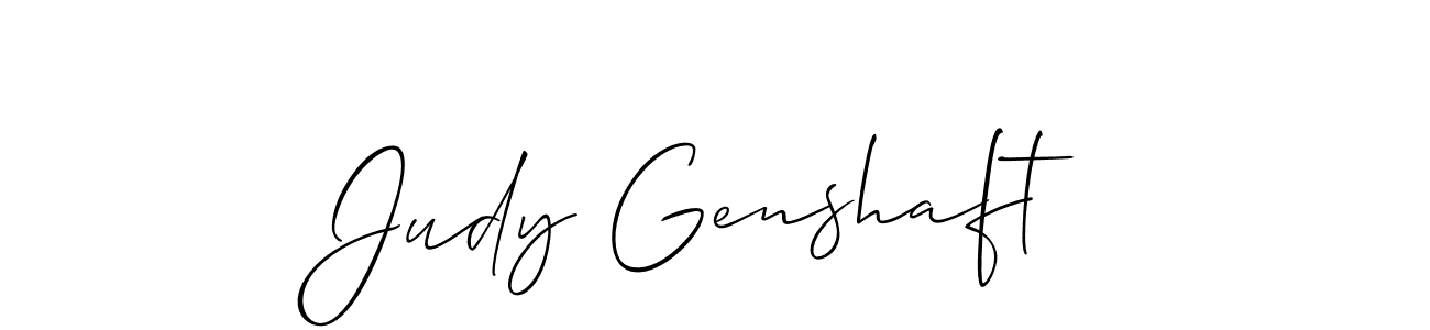 You should practise on your own different ways (Allison_Script) to write your name (Judy Genshaft) in signature. don't let someone else do it for you. Judy Genshaft signature style 2 images and pictures png