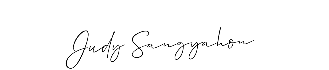 Similarly Allison_Script is the best handwritten signature design. Signature creator online .You can use it as an online autograph creator for name Judy Sangyahon. Judy Sangyahon signature style 2 images and pictures png