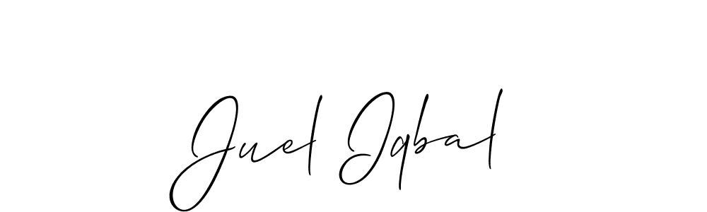 The best way (Allison_Script) to make a short signature is to pick only two or three words in your name. The name Juel Iqbal include a total of six letters. For converting this name. Juel Iqbal signature style 2 images and pictures png