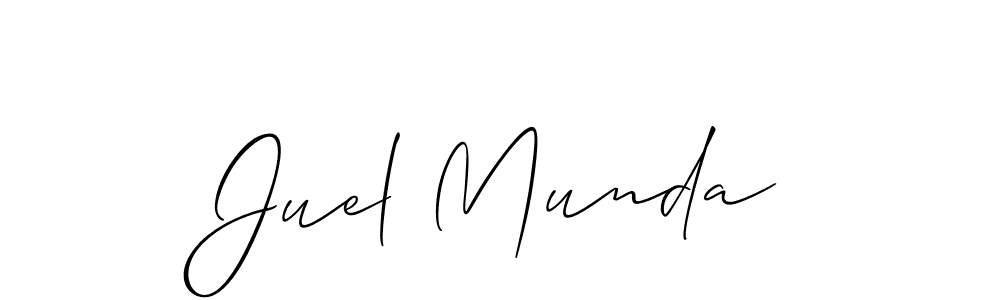 Use a signature maker to create a handwritten signature online. With this signature software, you can design (Allison_Script) your own signature for name Juel Munda. Juel Munda signature style 2 images and pictures png