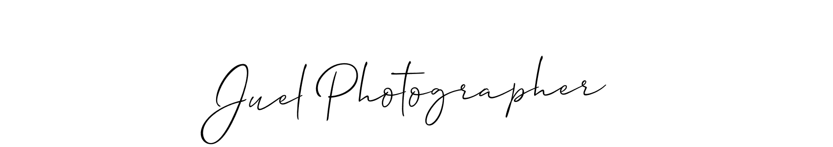 Also You can easily find your signature by using the search form. We will create Juel Photographer name handwritten signature images for you free of cost using Allison_Script sign style. Juel Photographer signature style 2 images and pictures png