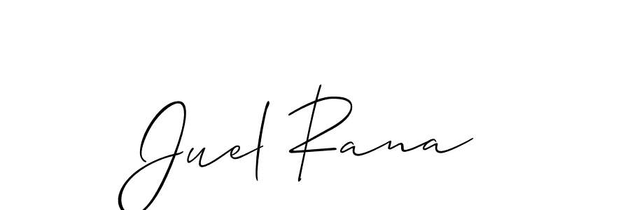 Also You can easily find your signature by using the search form. We will create Juel Rana name handwritten signature images for you free of cost using Allison_Script sign style. Juel Rana signature style 2 images and pictures png