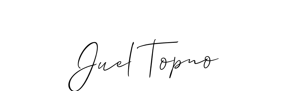 How to make Juel Topno signature? Allison_Script is a professional autograph style. Create handwritten signature for Juel Topno name. Juel Topno signature style 2 images and pictures png