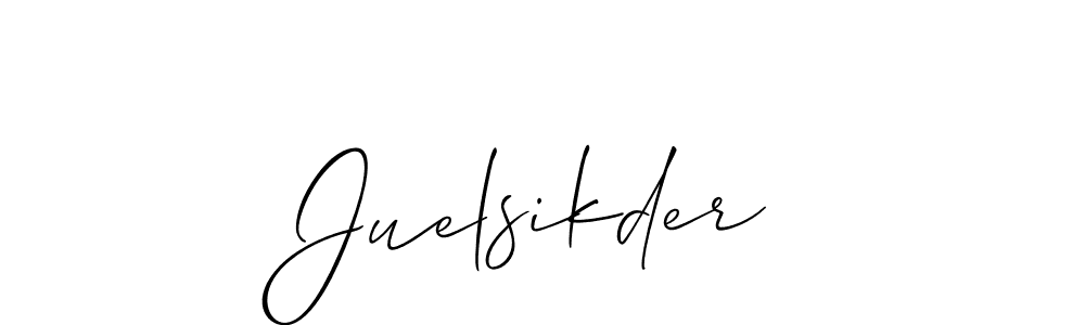 Use a signature maker to create a handwritten signature online. With this signature software, you can design (Allison_Script) your own signature for name Juelsikder. Juelsikder signature style 2 images and pictures png