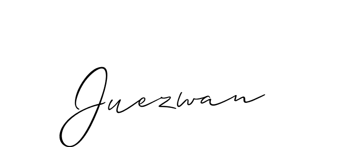 How to make Juezwan signature? Allison_Script is a professional autograph style. Create handwritten signature for Juezwan name. Juezwan signature style 2 images and pictures png