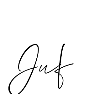 Make a beautiful signature design for name Juf. With this signature (Allison_Script) style, you can create a handwritten signature for free. Juf signature style 2 images and pictures png
