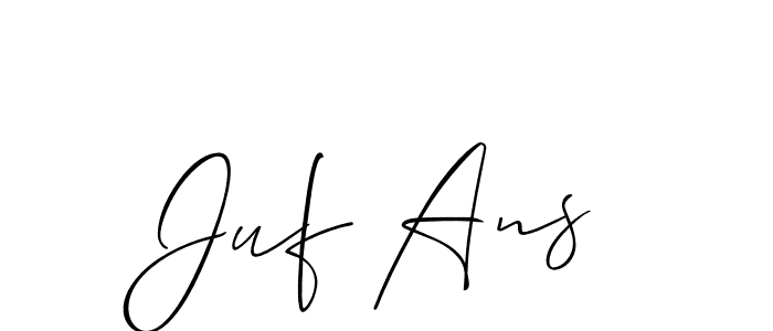 How to make Juf Ans name signature. Use Allison_Script style for creating short signs online. This is the latest handwritten sign. Juf Ans signature style 2 images and pictures png