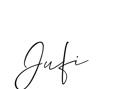 Design your own signature with our free online signature maker. With this signature software, you can create a handwritten (Allison_Script) signature for name Jufi. Jufi signature style 2 images and pictures png