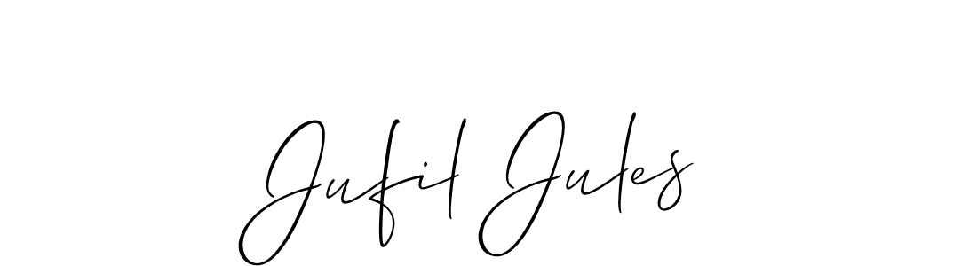 It looks lik you need a new signature style for name Jufil Jules. Design unique handwritten (Allison_Script) signature with our free signature maker in just a few clicks. Jufil Jules signature style 2 images and pictures png