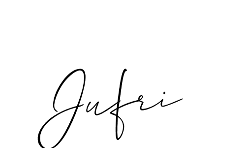 Create a beautiful signature design for name Jufri. With this signature (Allison_Script) fonts, you can make a handwritten signature for free. Jufri signature style 2 images and pictures png