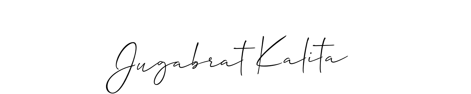 Make a beautiful signature design for name Jugabrat Kalita. With this signature (Allison_Script) style, you can create a handwritten signature for free. Jugabrat Kalita signature style 2 images and pictures png