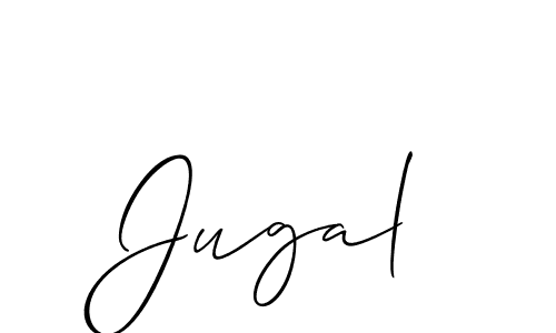 Design your own signature with our free online signature maker. With this signature software, you can create a handwritten (Allison_Script) signature for name Jugal. Jugal signature style 2 images and pictures png