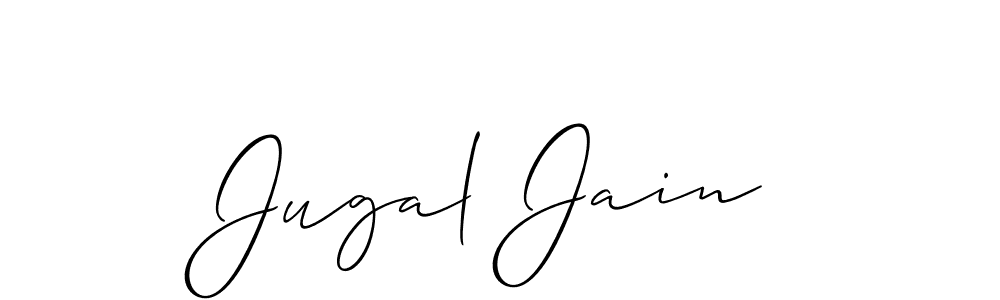 How to Draw Jugal Jain signature style? Allison_Script is a latest design signature styles for name Jugal Jain. Jugal Jain signature style 2 images and pictures png