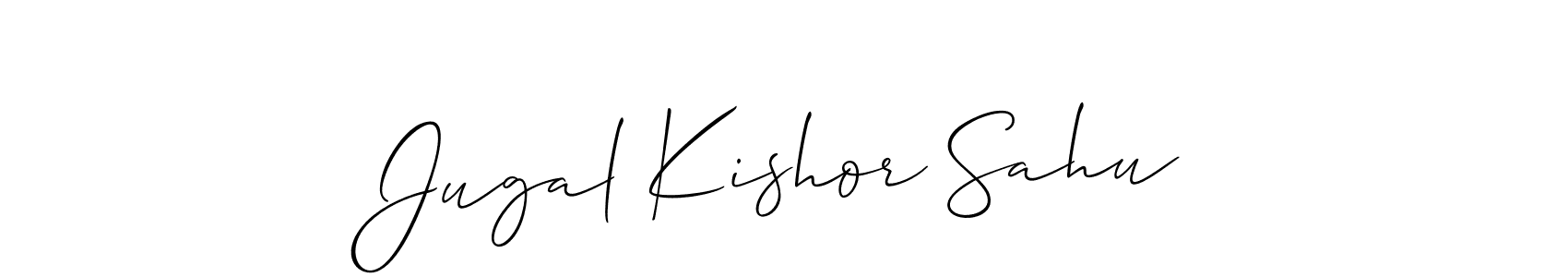 How to Draw Jugal Kishor Sahu signature style? Allison_Script is a latest design signature styles for name Jugal Kishor Sahu. Jugal Kishor Sahu signature style 2 images and pictures png