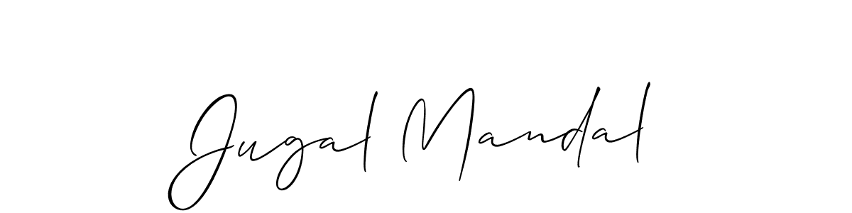 Allison_Script is a professional signature style that is perfect for those who want to add a touch of class to their signature. It is also a great choice for those who want to make their signature more unique. Get Jugal Mandal name to fancy signature for free. Jugal Mandal signature style 2 images and pictures png