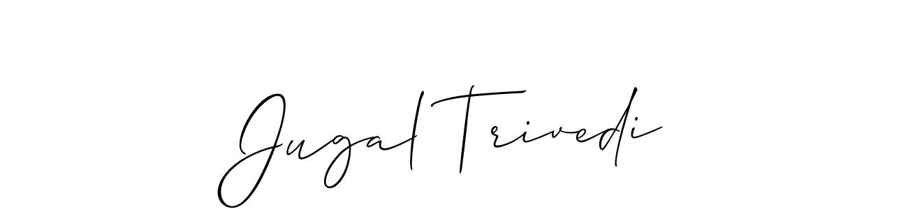 The best way (Allison_Script) to make a short signature is to pick only two or three words in your name. The name Jugal Trivedi include a total of six letters. For converting this name. Jugal Trivedi signature style 2 images and pictures png