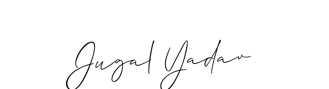 Design your own signature with our free online signature maker. With this signature software, you can create a handwritten (Allison_Script) signature for name Jugal Yadav. Jugal Yadav signature style 2 images and pictures png