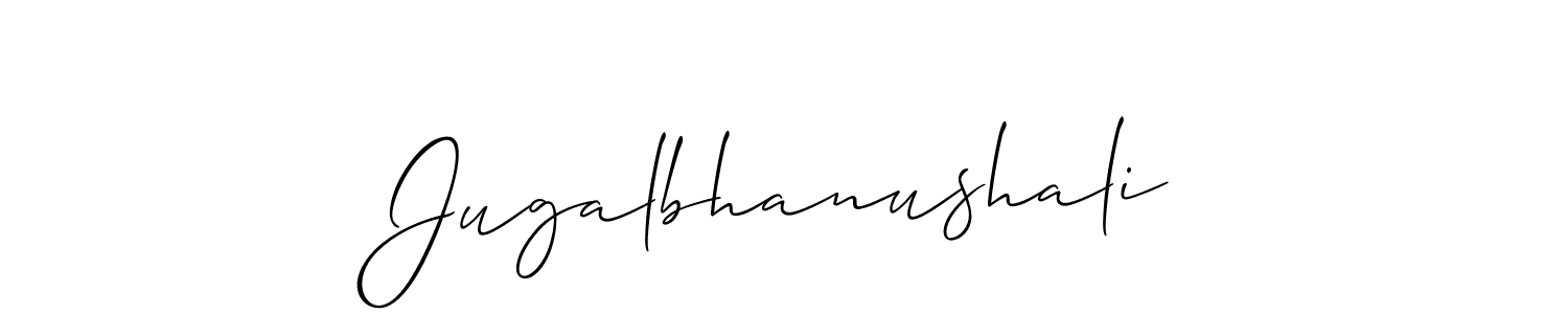 The best way (Allison_Script) to make a short signature is to pick only two or three words in your name. The name Jugalbhanushali include a total of six letters. For converting this name. Jugalbhanushali signature style 2 images and pictures png