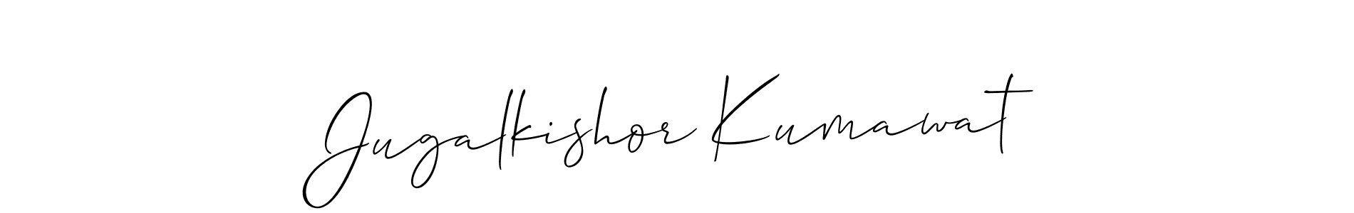 Design your own signature with our free online signature maker. With this signature software, you can create a handwritten (Allison_Script) signature for name Jugalkishor Kumawat. Jugalkishor Kumawat signature style 2 images and pictures png