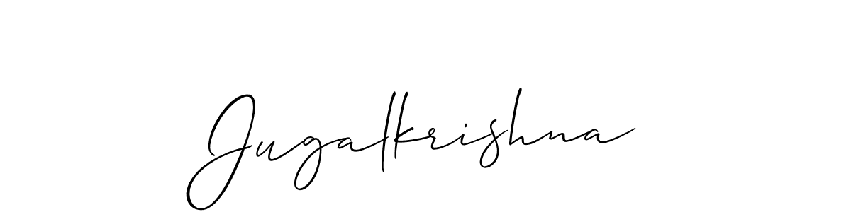 How to make Jugalkrishna name signature. Use Allison_Script style for creating short signs online. This is the latest handwritten sign. Jugalkrishna signature style 2 images and pictures png