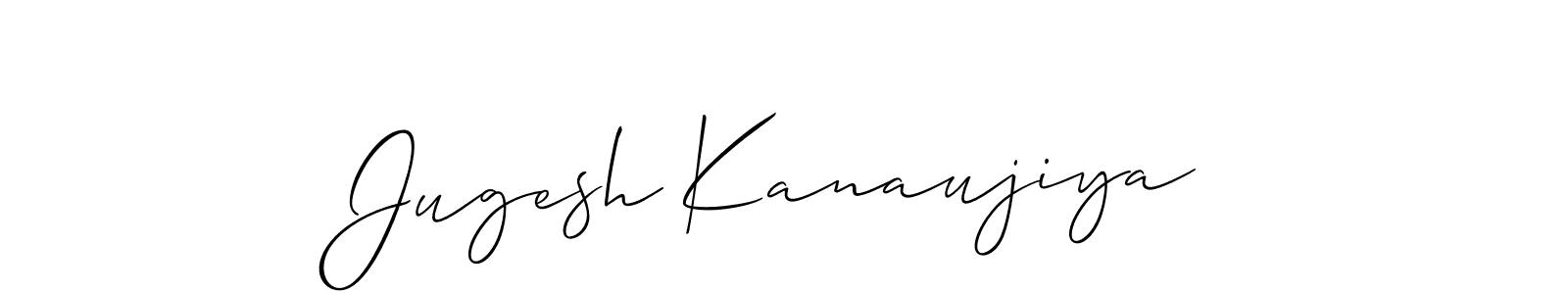 Also we have Jugesh Kanaujiya name is the best signature style. Create professional handwritten signature collection using Allison_Script autograph style. Jugesh Kanaujiya signature style 2 images and pictures png