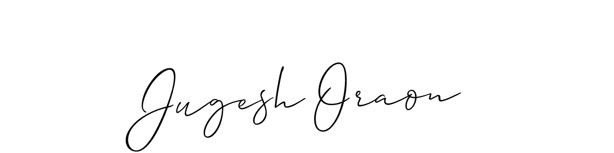 Make a beautiful signature design for name Jugesh Oraon. With this signature (Allison_Script) style, you can create a handwritten signature for free. Jugesh Oraon signature style 2 images and pictures png