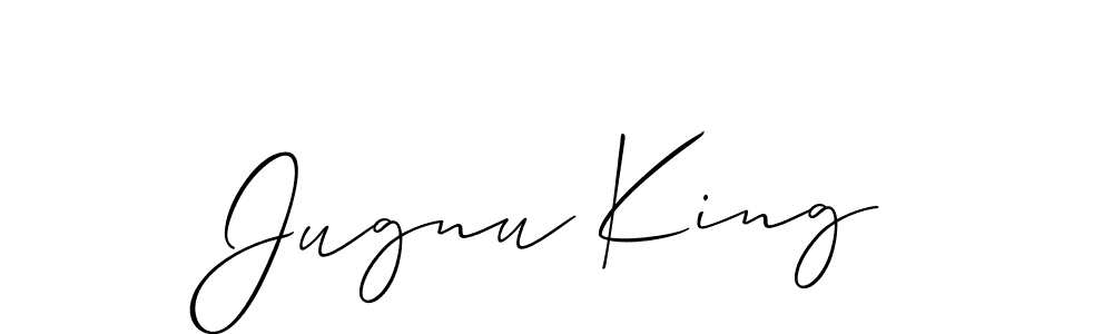 if you are searching for the best signature style for your name Jugnu King. so please give up your signature search. here we have designed multiple signature styles  using Allison_Script. Jugnu King signature style 2 images and pictures png
