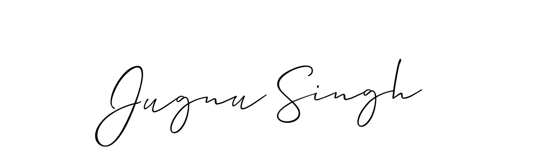 Make a beautiful signature design for name Jugnu Singh. With this signature (Allison_Script) style, you can create a handwritten signature for free. Jugnu Singh signature style 2 images and pictures png