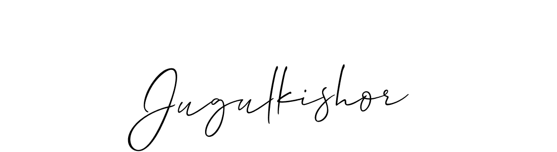 Also You can easily find your signature by using the search form. We will create Jugulkishor name handwritten signature images for you free of cost using Allison_Script sign style. Jugulkishor signature style 2 images and pictures png