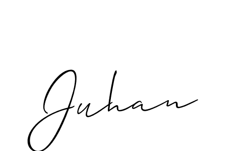 How to make Juhan signature? Allison_Script is a professional autograph style. Create handwritten signature for Juhan name. Juhan signature style 2 images and pictures png