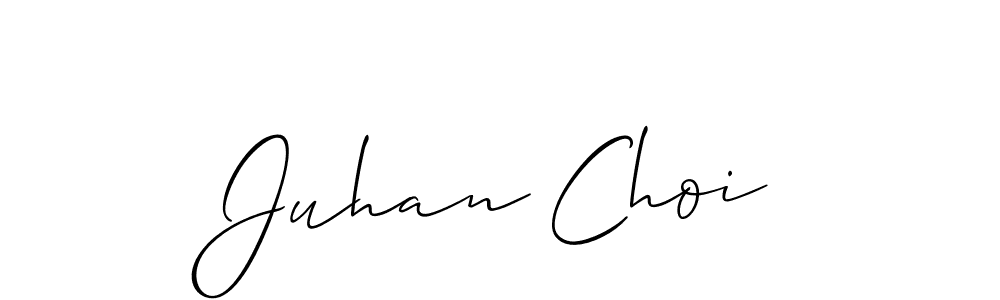 if you are searching for the best signature style for your name Juhan Choi. so please give up your signature search. here we have designed multiple signature styles  using Allison_Script. Juhan Choi signature style 2 images and pictures png