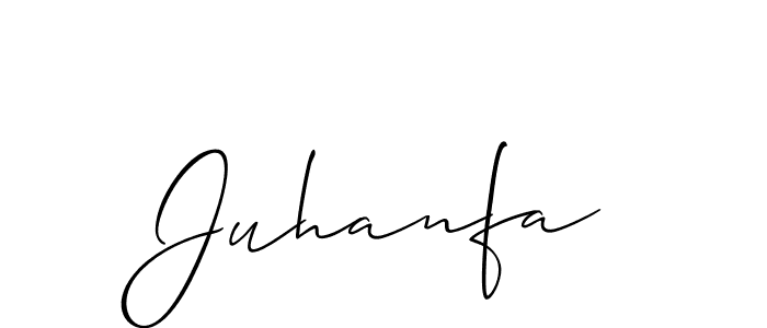 Design your own signature with our free online signature maker. With this signature software, you can create a handwritten (Allison_Script) signature for name Juhanfa. Juhanfa signature style 2 images and pictures png