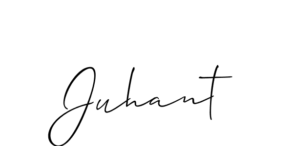 How to make Juhant signature? Allison_Script is a professional autograph style. Create handwritten signature for Juhant name. Juhant signature style 2 images and pictures png