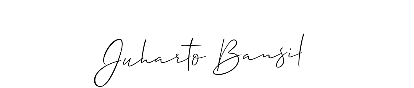 Make a beautiful signature design for name Juharto Bansil. With this signature (Allison_Script) style, you can create a handwritten signature for free. Juharto Bansil signature style 2 images and pictures png