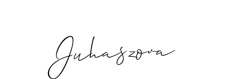 if you are searching for the best signature style for your name Juhaszova. so please give up your signature search. here we have designed multiple signature styles  using Allison_Script. Juhaszova signature style 2 images and pictures png