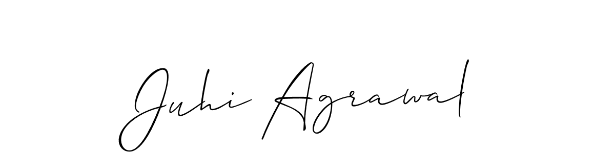 Make a beautiful signature design for name Juhi Agrawal. With this signature (Allison_Script) style, you can create a handwritten signature for free. Juhi Agrawal signature style 2 images and pictures png