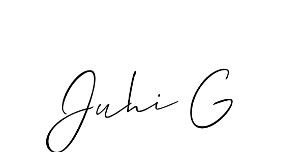 You should practise on your own different ways (Allison_Script) to write your name (Juhi G) in signature. don't let someone else do it for you. Juhi G signature style 2 images and pictures png