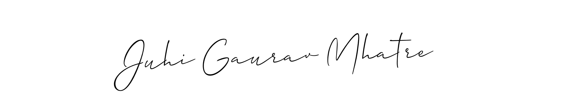 Juhi Gaurav Mhatre stylish signature style. Best Handwritten Sign (Allison_Script) for my name. Handwritten Signature Collection Ideas for my name Juhi Gaurav Mhatre. Juhi Gaurav Mhatre signature style 2 images and pictures png