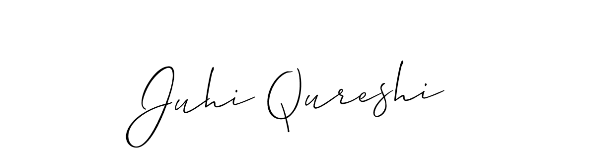 Allison_Script is a professional signature style that is perfect for those who want to add a touch of class to their signature. It is also a great choice for those who want to make their signature more unique. Get Juhi Qureshi name to fancy signature for free. Juhi Qureshi signature style 2 images and pictures png