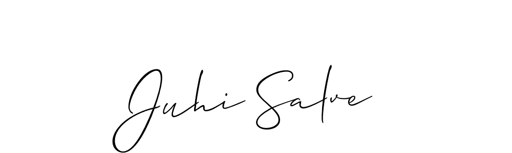 Juhi Salve stylish signature style. Best Handwritten Sign (Allison_Script) for my name. Handwritten Signature Collection Ideas for my name Juhi Salve. Juhi Salve signature style 2 images and pictures png