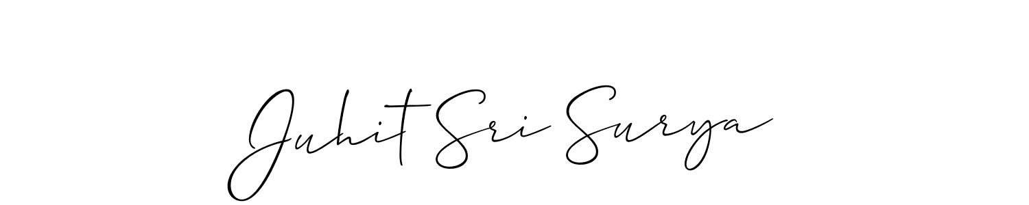 Best and Professional Signature Style for Juhit Sri Surya. Allison_Script Best Signature Style Collection. Juhit Sri Surya signature style 2 images and pictures png