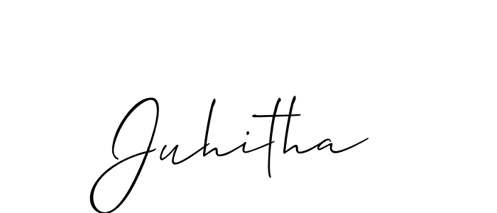 if you are searching for the best signature style for your name Juhitha. so please give up your signature search. here we have designed multiple signature styles  using Allison_Script. Juhitha signature style 2 images and pictures png