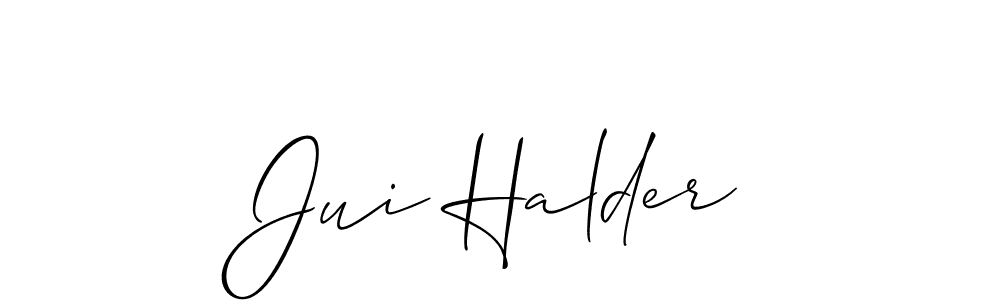 Design your own signature with our free online signature maker. With this signature software, you can create a handwritten (Allison_Script) signature for name Jui Halder. Jui Halder signature style 2 images and pictures png