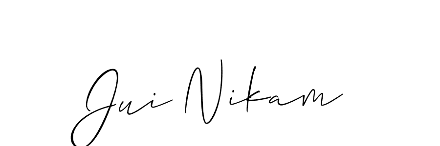 Similarly Allison_Script is the best handwritten signature design. Signature creator online .You can use it as an online autograph creator for name Jui Nikam. Jui Nikam signature style 2 images and pictures png