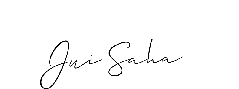 if you are searching for the best signature style for your name Jui Saha. so please give up your signature search. here we have designed multiple signature styles  using Allison_Script. Jui Saha signature style 2 images and pictures png