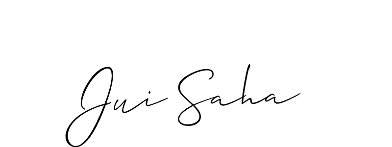 This is the best signature style for the Jui Saha name. Also you like these signature font (Allison_Script). Mix name signature. Jui Saha signature style 2 images and pictures png